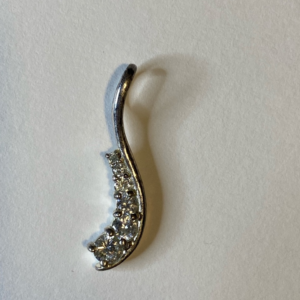Lab Diamond Silver Pendant